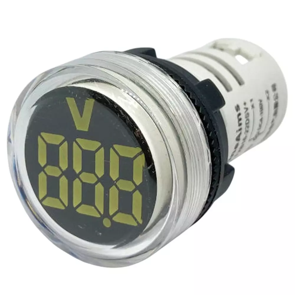 Kyoritsu Electronics LED Digital Voltmeter Round type, FXB16-22DSV-W