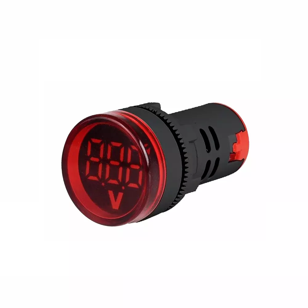 TNI 22.5 mm Cut Out Diameter Volt Meter Red Color 20-500 V AC Rated Voltage and IP20 Protection Rating, LV22-A230-R