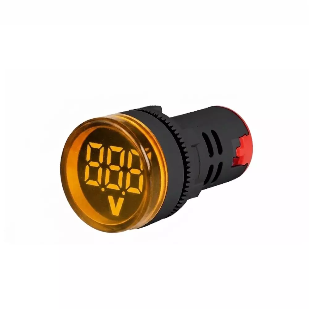 TNI 22.5 mm Cut Out Diameter Volt Meter Yellow Color 20-500 V AC Rated Voltage and IP20 Protection Rating, LV22-A230-Y