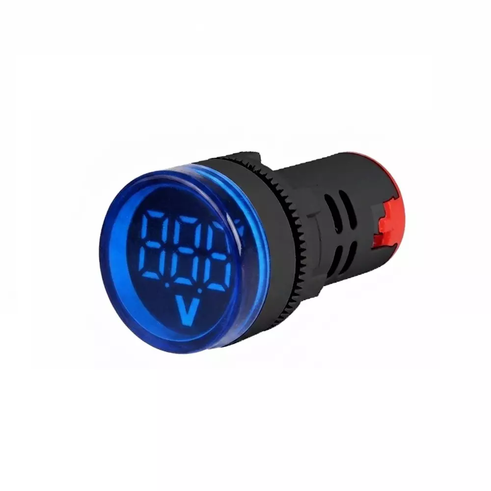 TNI 22.5 mm Cut Out Diameter Volt Meter Blue Color 20-500 V AC Rated Voltage and IP20 Protection Rating, LV22-A230-B