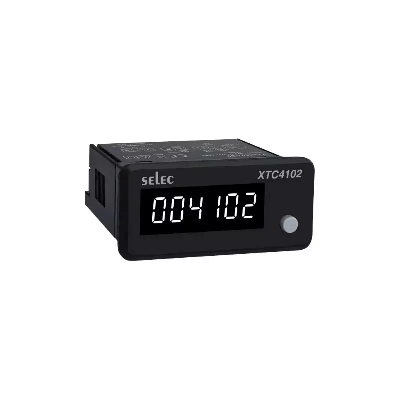 SELEC Time + Count Totalizer 6 Digit LED Display White 36 × 72 mm, XTC4102-CU