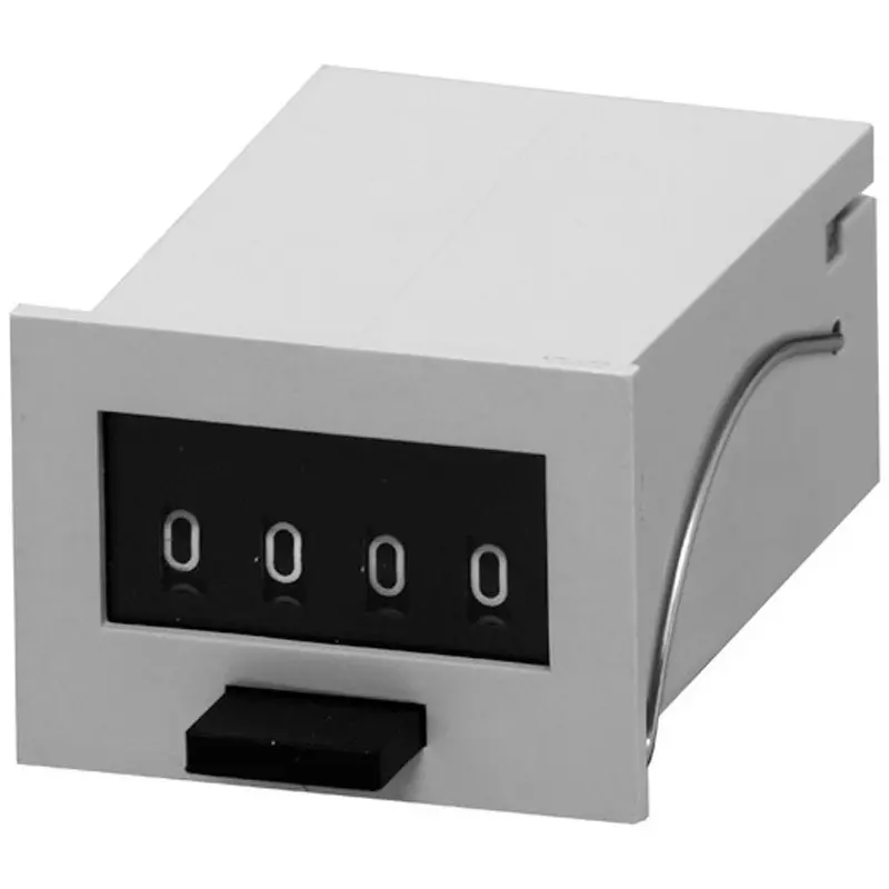 LINE SEIKI Electromagnetic Total Counter 4 Number of digit DC 12 V Power supply voltage Panel mounting clip spring Terminal fitthickness, MCF-4XUL DC12V