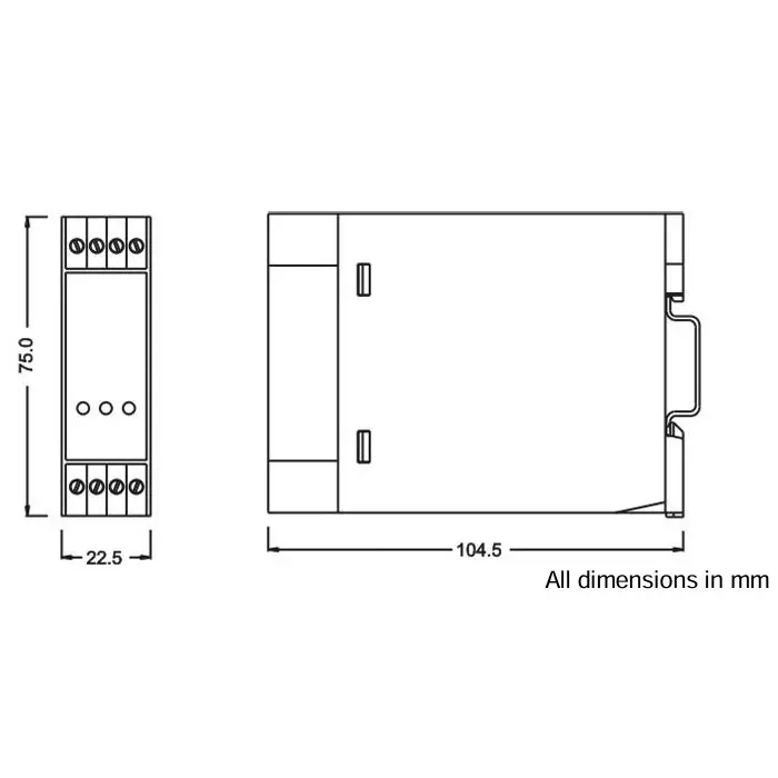 Shavison Single Output Analog Signal Converter 22.5 mm Slim 4 - 20 mA Output -50 to +200° C Input Temperature, AS746-322