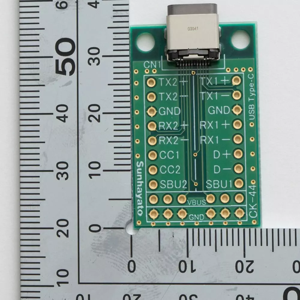 sunhayato-connector-conversion-board-through-hole-gold-flash-plating-finish-resist-treatment-finish-type-ck-44