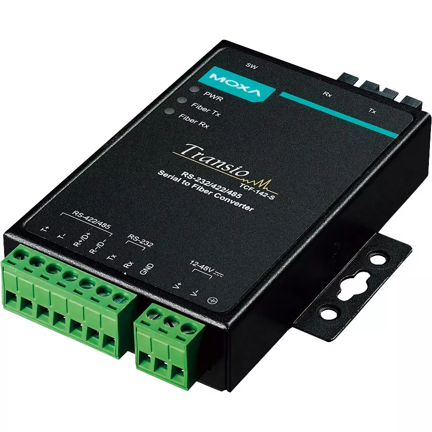 MOXA Serial Fiber Converter SC Connector 40 km (single mode) Transmission Distance, TCF-142-S-SC