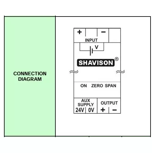 Shavison Single Output Analog Signal Converter 22.5 mm Slim 4 - 20 mA Output 0 – 2 V DC Input, AS746-108