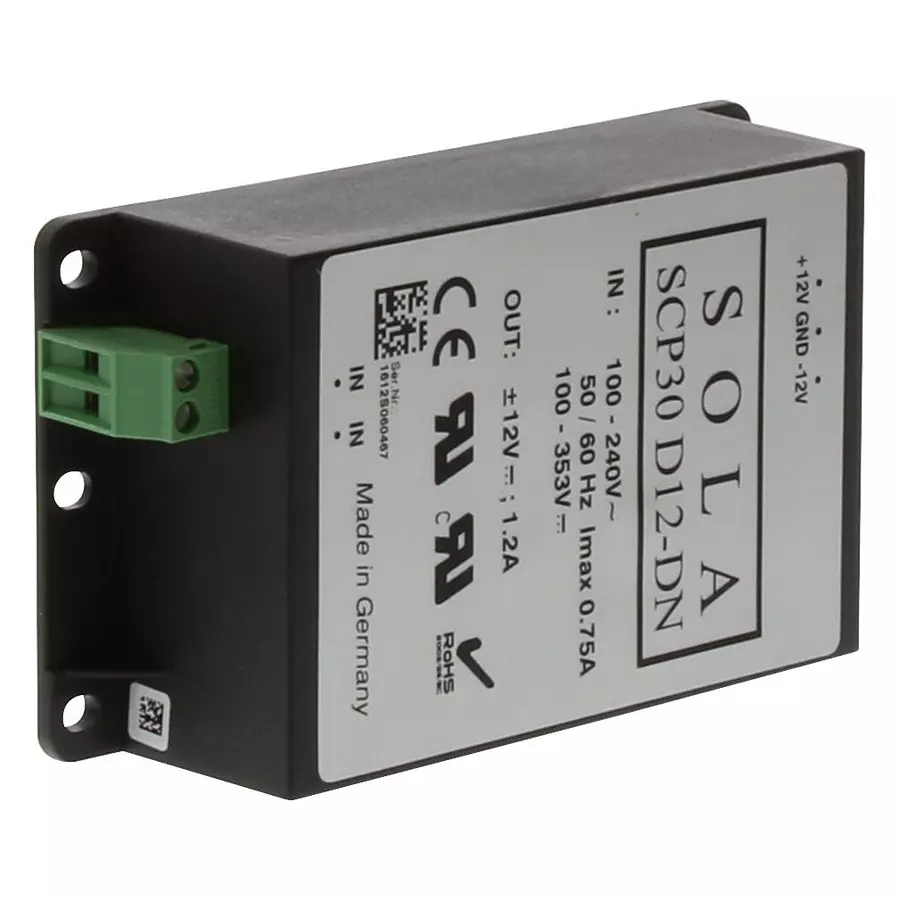 SOLAHD Ac-Dc Converter, Din Rail, 2 O/P, 30W, 12V, -12V, SCP30D12UDN