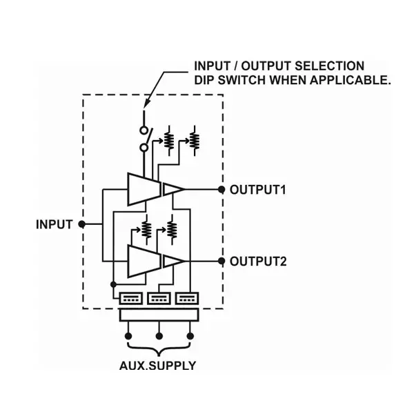 Shavison Dual Output Signal Converter 0-15 V Voltage 4-20 mA / 0-20 mA Output 1, 4-20 mA / 0-20 mA Output 2, SC2-V14-A-A-24V