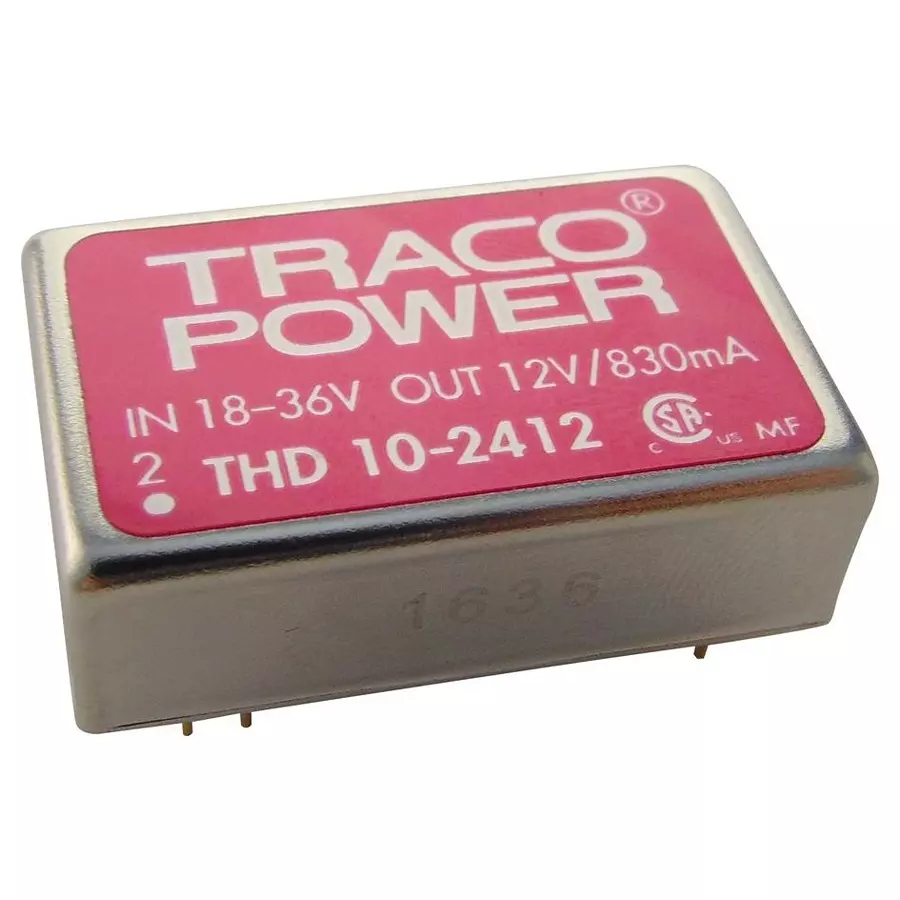 TRACO POWER Converter, Dc/Dc, 10 W, 12V/0.84A, THD 10-2412