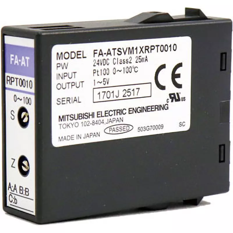 Mitsubishi Electric Analog Signal Converter Pt100(0 to +100℃) Input Signal RTD input Type, FA-ATSVM1XRPT0010