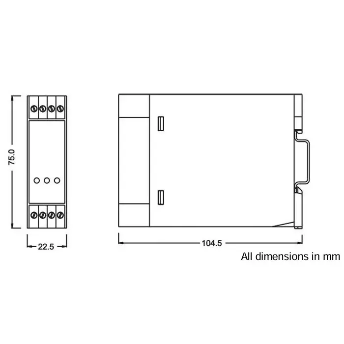 Shavison Single Output Analog Signal Converter 22.5 mm Slim 4 - 20 mA Output 0 – 20 mV Input, AS746-102