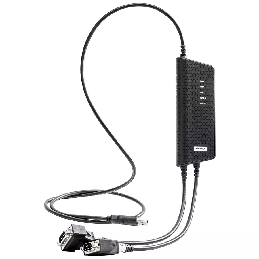 KVASER Interface, Usb-2 X Rs-232 Serial, 01042-0
