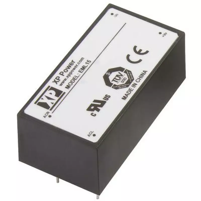 XP POWER AC / DC Converter 15 W Rated Power DC 24 Output Voltage 47 to 63 Input Frequency, EML15US24-E