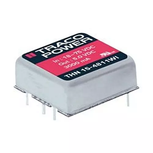 TRACO POWER Dc/Dc Converter, 15 W, +/-15 V, 0.5A, THN 15-2423WI