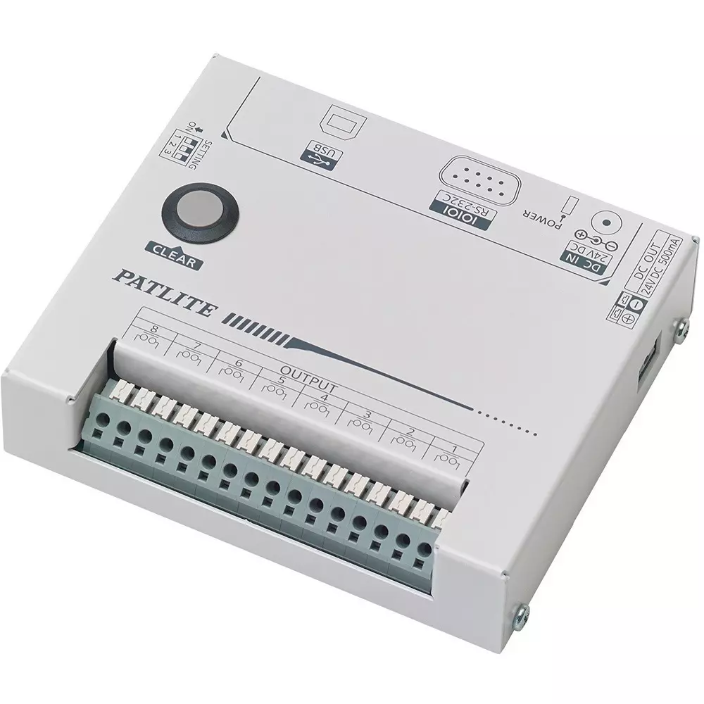 PATLITE Interface Converter DC24, DC5 (USB bus power) External contact output: Screwless terminal block,, PHC-D08N
