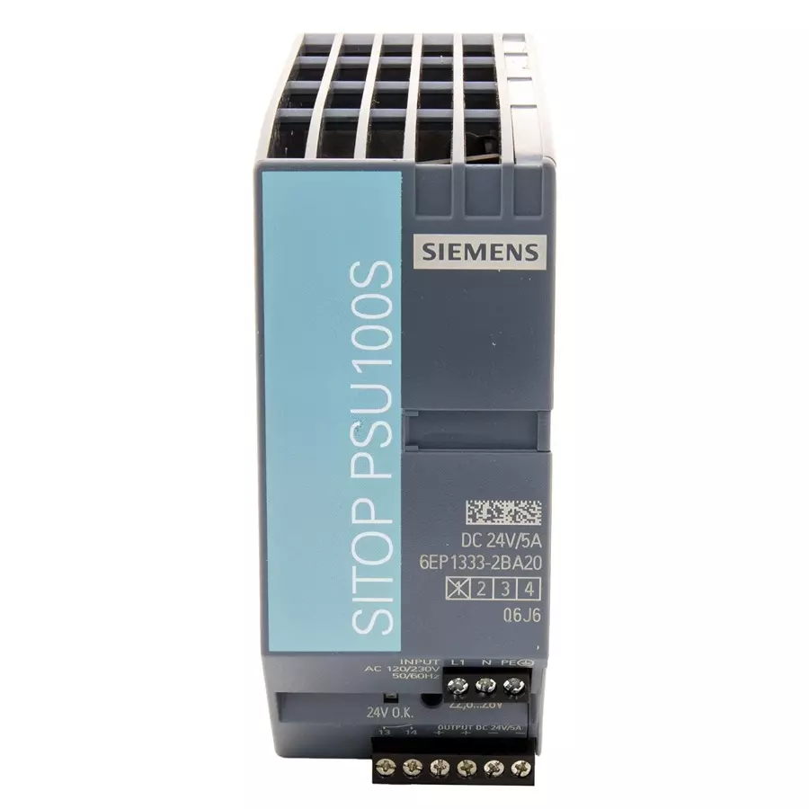 SIEMENS POWER SUPPLY, AC-DC, 24V, 5A, FIXED, 6EP1333-2BA20