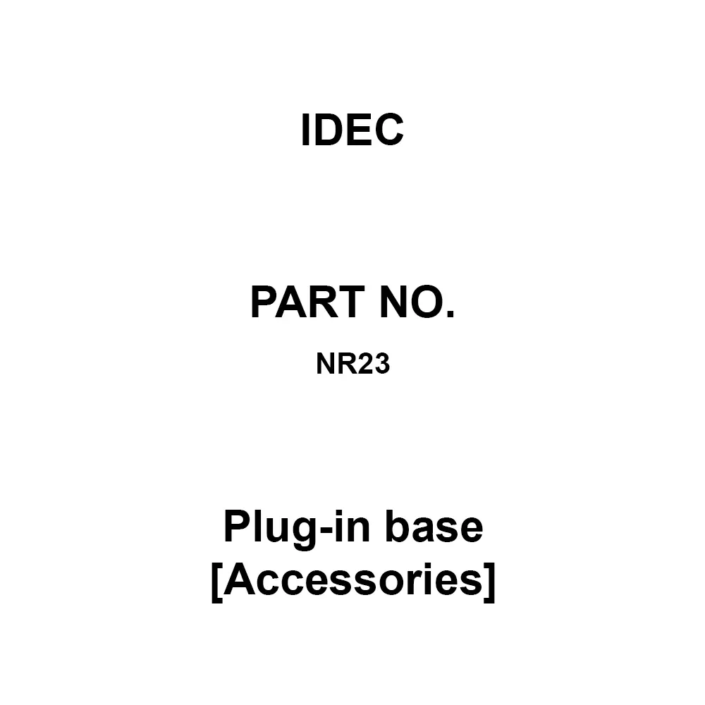 IDEC Plug-In Base Accessories For Mounting On The DIN Rail, NR23