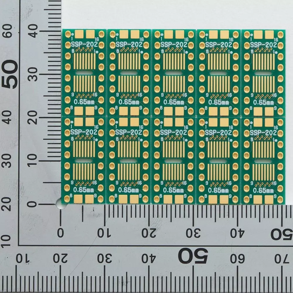 sunhayato-sop-pitch-conversion-board-05-065-mm-cell-spacing-through-hole-gold-flash-plated-finish-type-ssp-202
