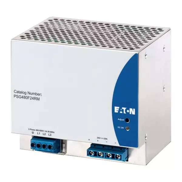 EATON Power Supply, AC-DC, 24V, 20A, PSG480F24RM