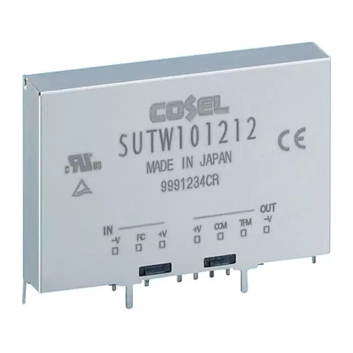 Cosel SUTW DC-DC Converter, ±15 V DC/ 350 mA Output, 9 - 18 V DC Input, 10.5W, PCB Mount, +85°C Max Temp, -40°C Min, SUTW101215