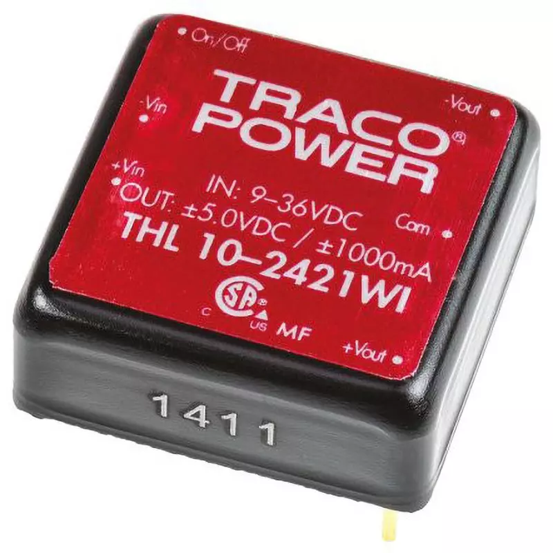 TRACO POWER 2 Output ±5 DC V Output Voltage Through Hole Mount, THL 10-2421WI