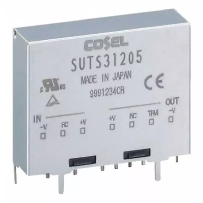 Cosel SUTS DC-DC Converter, 3.3 V DC/ 600 mA Output, 36 - 76 V DC Input, 1.98W, PCB Mount, +85°C Max Temp, -40°C, SUTS3483R3