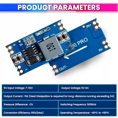 amicisolar-mini560-pro-dc-to-dc-buck-converter-module-7-32-v-input-to-5-v-upto-5-a-output-95-efficient-voltage-regulator-for-arduino-car-solar-projects