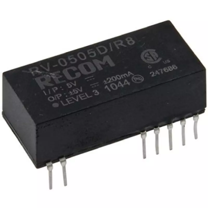 RECOM DC-DC Converter 2 W Rated Power 400 mA Output Current, RV-0505S/R8 (Pack of 15)