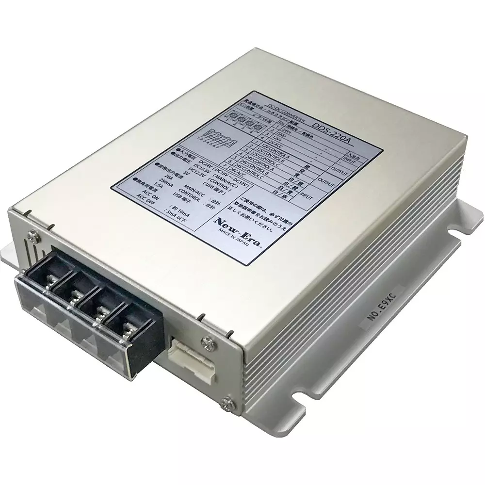 New Era DC-DC Converter DC24(DC 18 to 32) Input Voltage About 95 % Conversion Efficiency Switching PWM method, DDS-220A