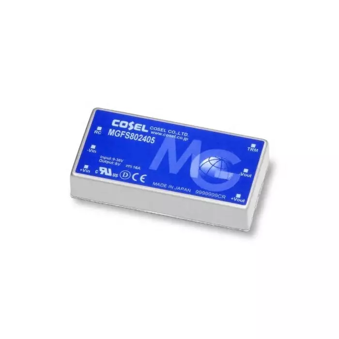 Cosel DC-DC Converter MGF 5V DC/ 16A Output 9-36 V DC Input 80W PCB Mount +85°C max Temp -40°C Min Temp, MGFS802405