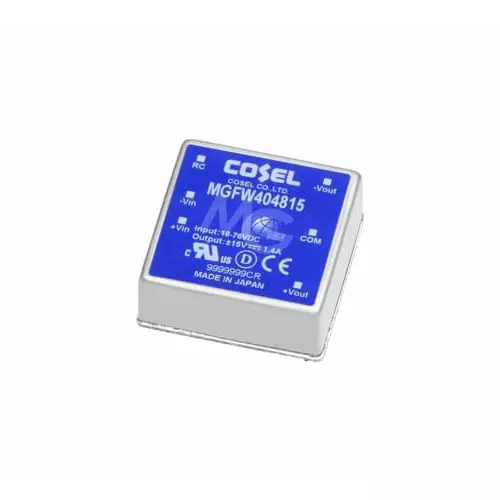 Cosel DC-DC Converter MGFW40 Â±15V DC/ 1.4A Output 18-76 V DC Input 42W PCB Mount +85°C max Temp -40°C Min, MGFW404815