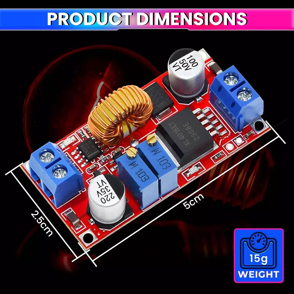 AmiciSolar DC Step Down Module 5 A 4-38 V to 1.25-36 V DC-DC Adjustable 75 W, BUCK-XL4015