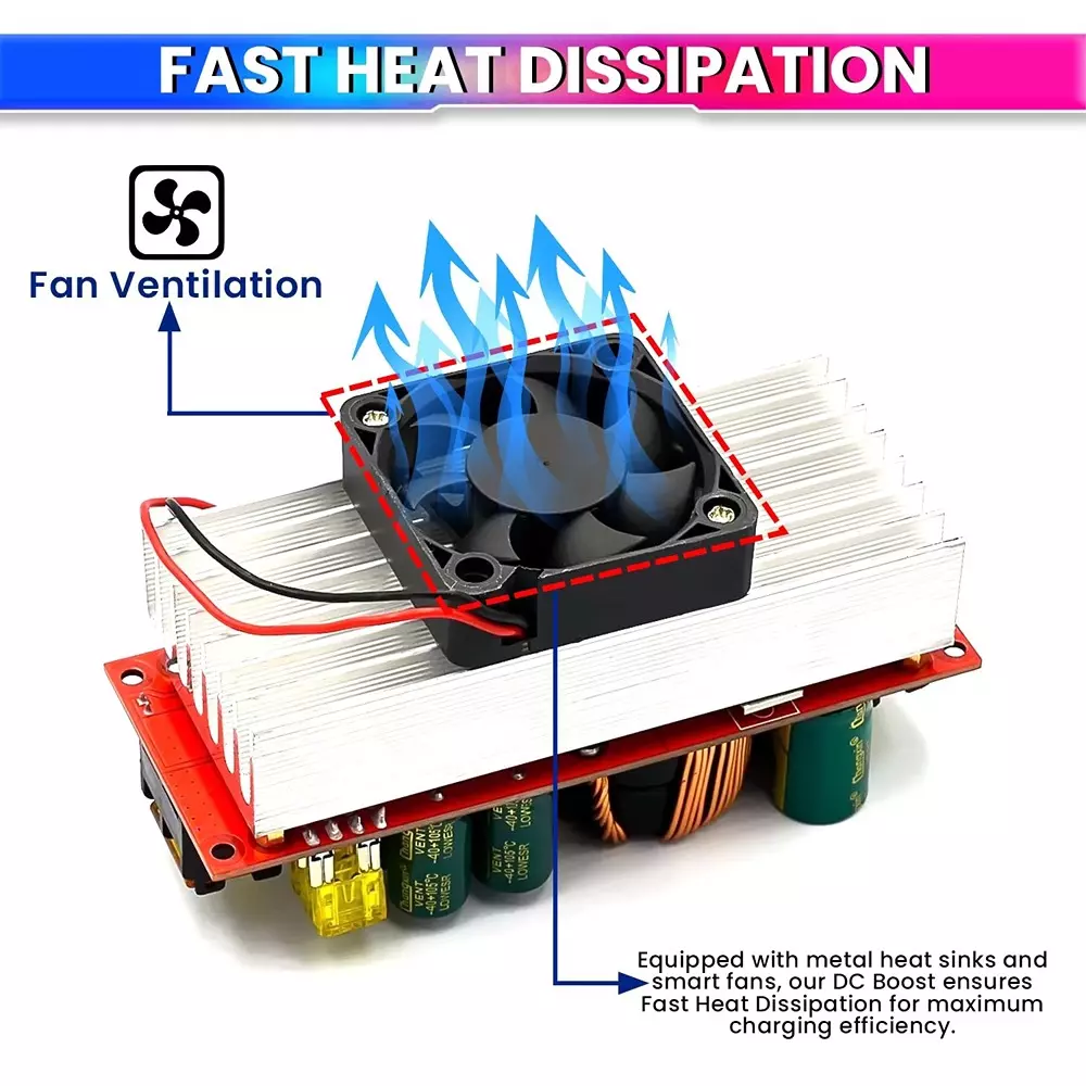 AmiciSolar Boost Converter 1500 W 30 A High-Efficiency Adjustable Advanced Protection, DC-DC-30A