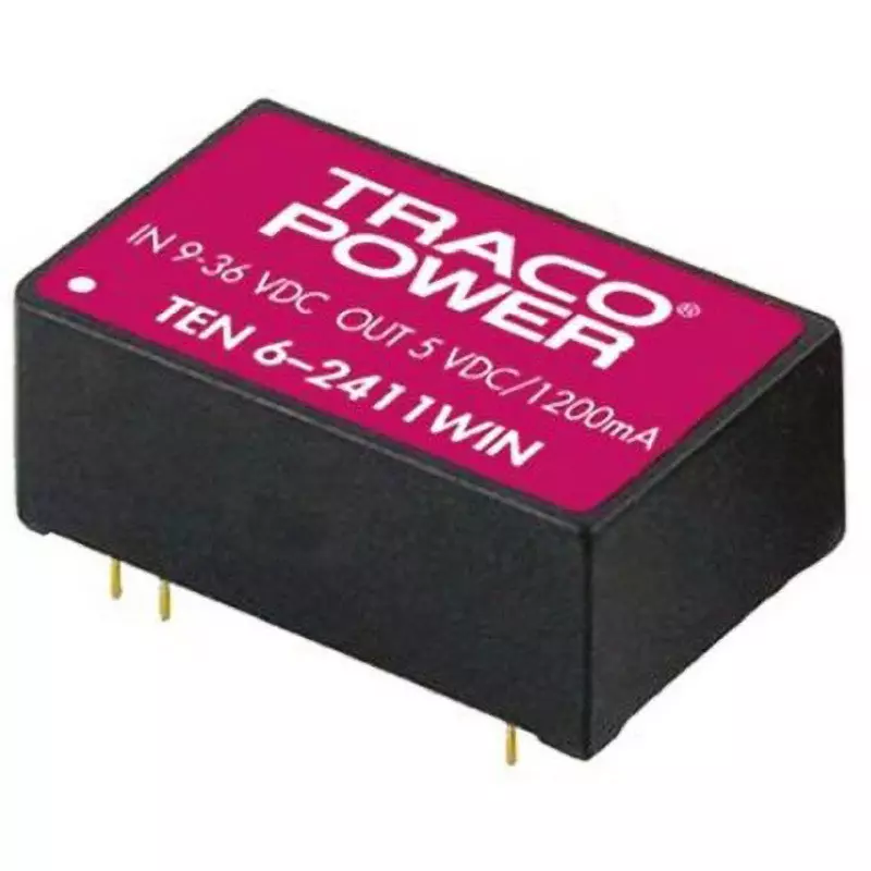 TRACO POWER 1 Output 5 DC V Output Voltage Through Hole Mount, TEN 6-2411WIN-HI