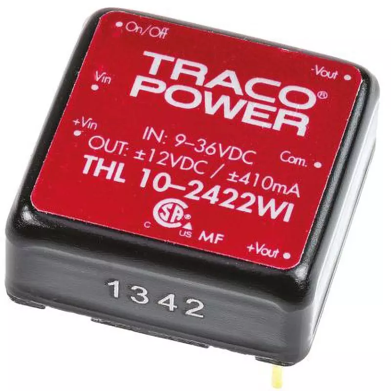 TRACO POWER 2 Output ±12 DC V Output Voltage Through Hole Mount, THL 10-2422WI