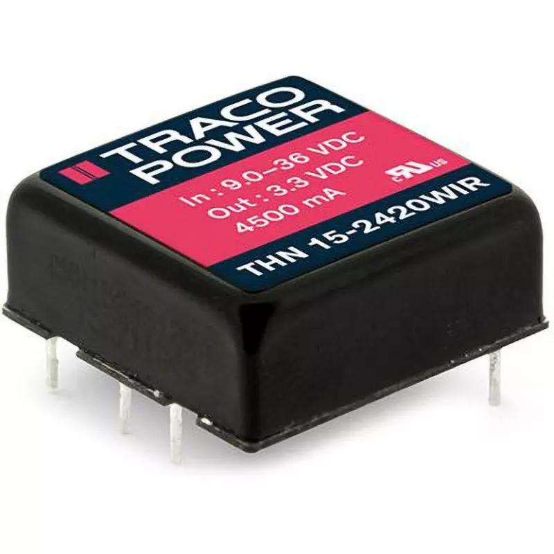 TRACO POWER 1 Output 24 DC V Output Voltage PCB Mount, THN 15-2415WIR (Pack of 10)