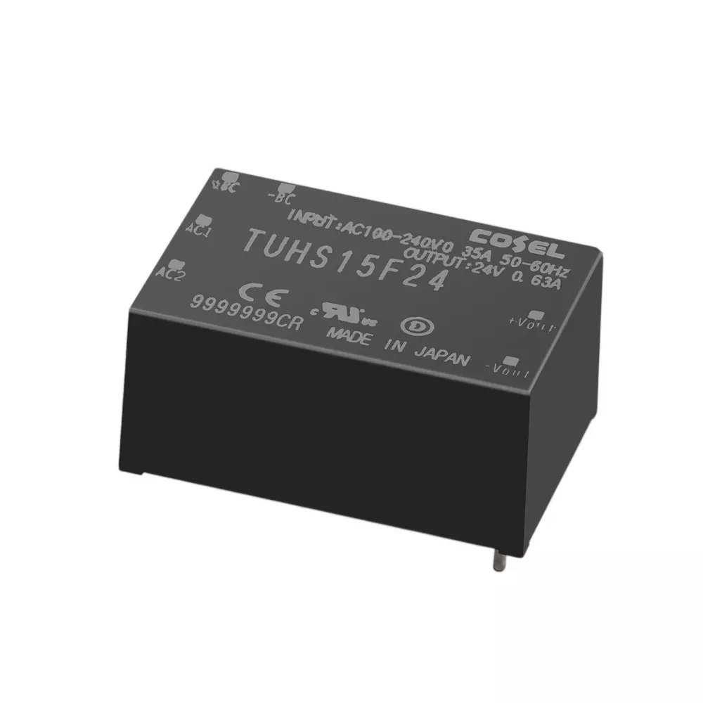 Cosel DC/DC Converter Tuhs AC85 to 264 1Φ/DC120 to 370 V Input Voltage DC 24 V Rated Output Voltage, TUHS15F24