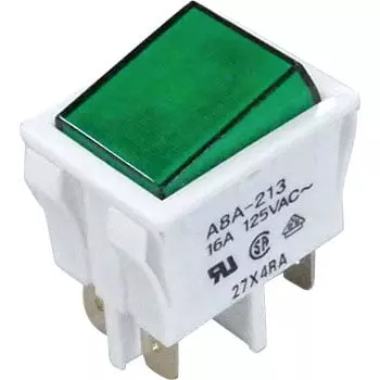 Omron Neon light Rocker Switch IEC IP40 Green Cap Color, A8A Series