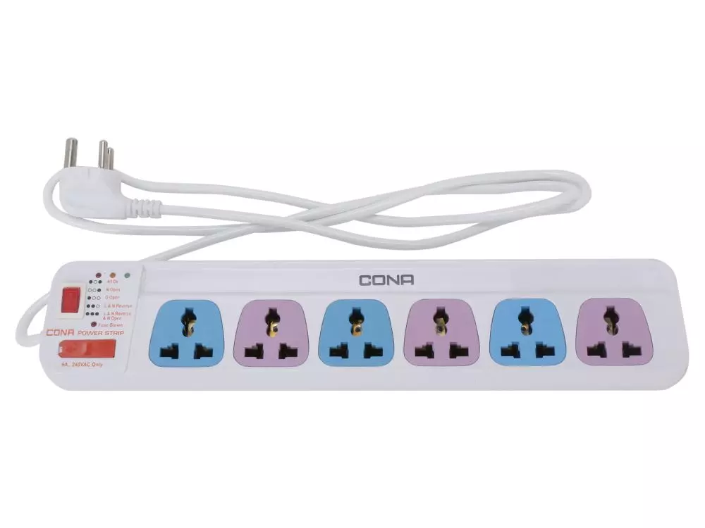 Cona 2731 6x1 mm White Power Strip