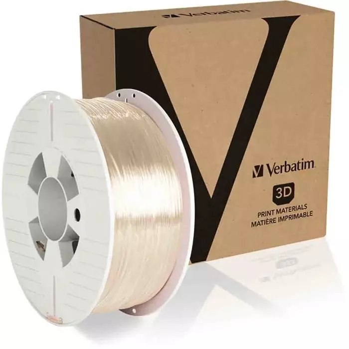 Verbatim 1.75 mm Transparent PET-G 3D Printer Filament 1kg, 55051