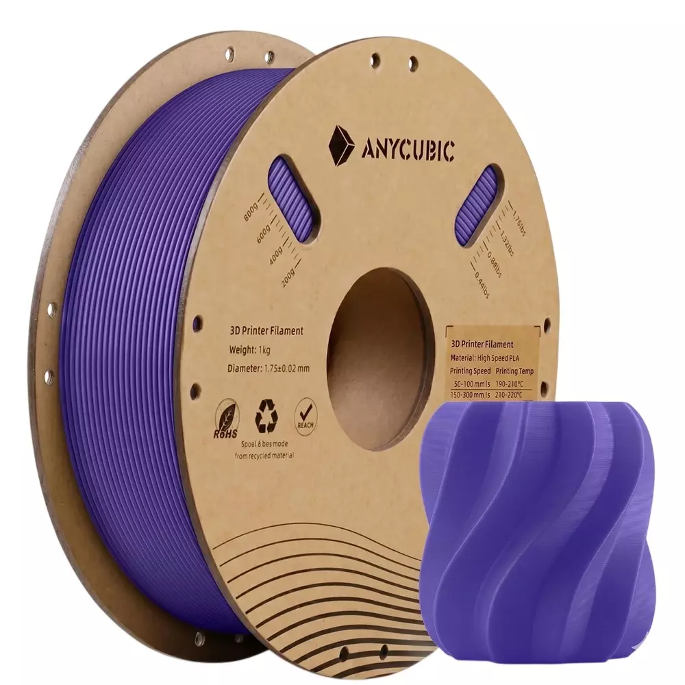 ANYCUBIC 1 Kg PLA Filament 1.75 mm Diameter Purple Suitable For FDM 3D Printing