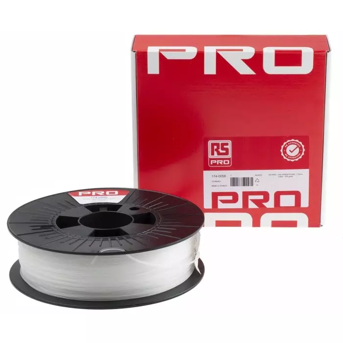 RS PRO 3D Printer Filament 1.75 mm Transparent PP 500 g, 1740056