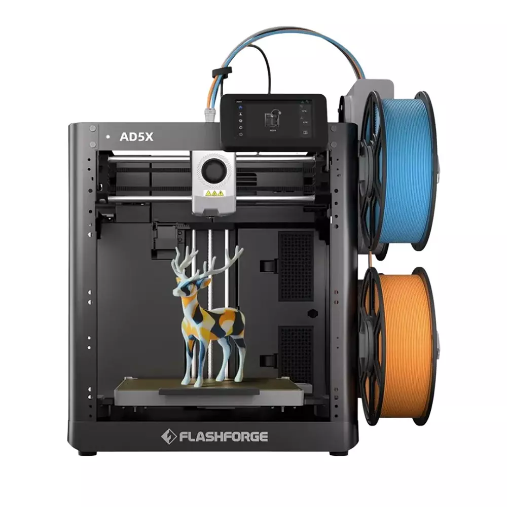 Flashforge AD5X High-Speed 3D Printer Multicolor 0.4 mm Nozzle Diameter 600 mm/Sec Print Speed