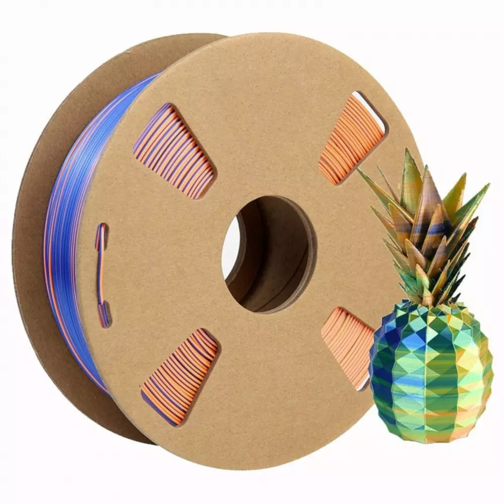 FiLAMONT 3 In 1 Color 3D Printer Filament Silk PLA Orange, Blue and Green