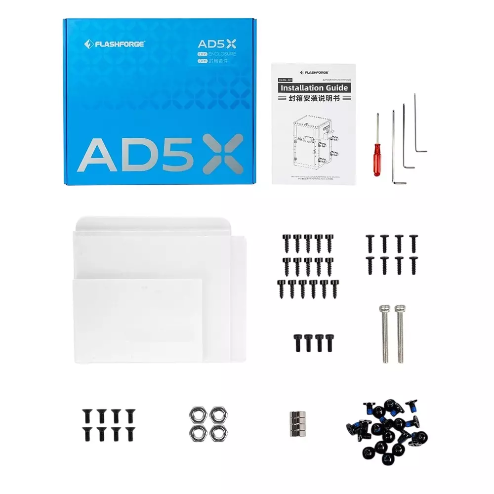 Flashforge AD5X Enclosure Kit 65 dB to 55 dB Noise Reduction for Home & Classrooms
