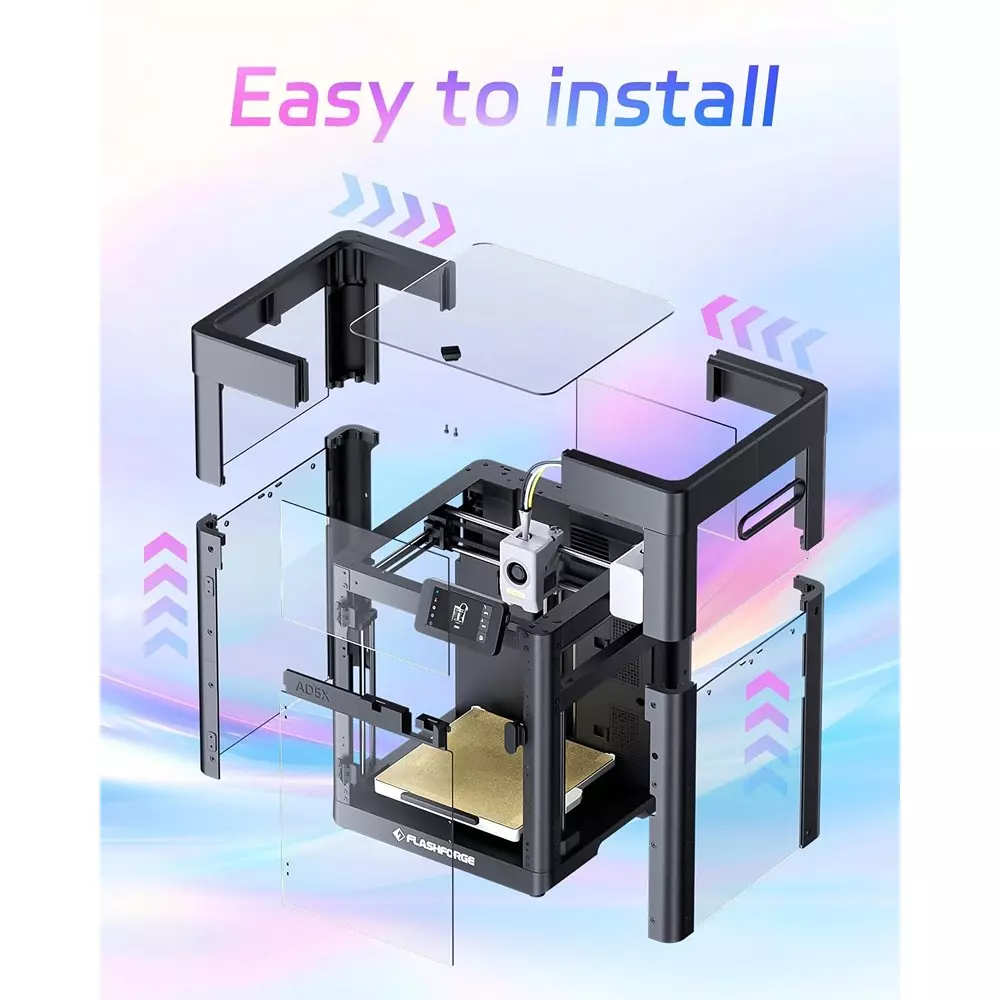 Flashforge AD5X Enclosure Kit 65 dB to 55 dB Noise Reduction for Home & Classrooms