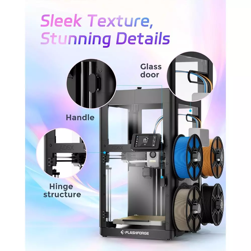 Flashforge AD5X Enclosure Kit 65 dB to 55 dB Noise Reduction for Home & Classrooms