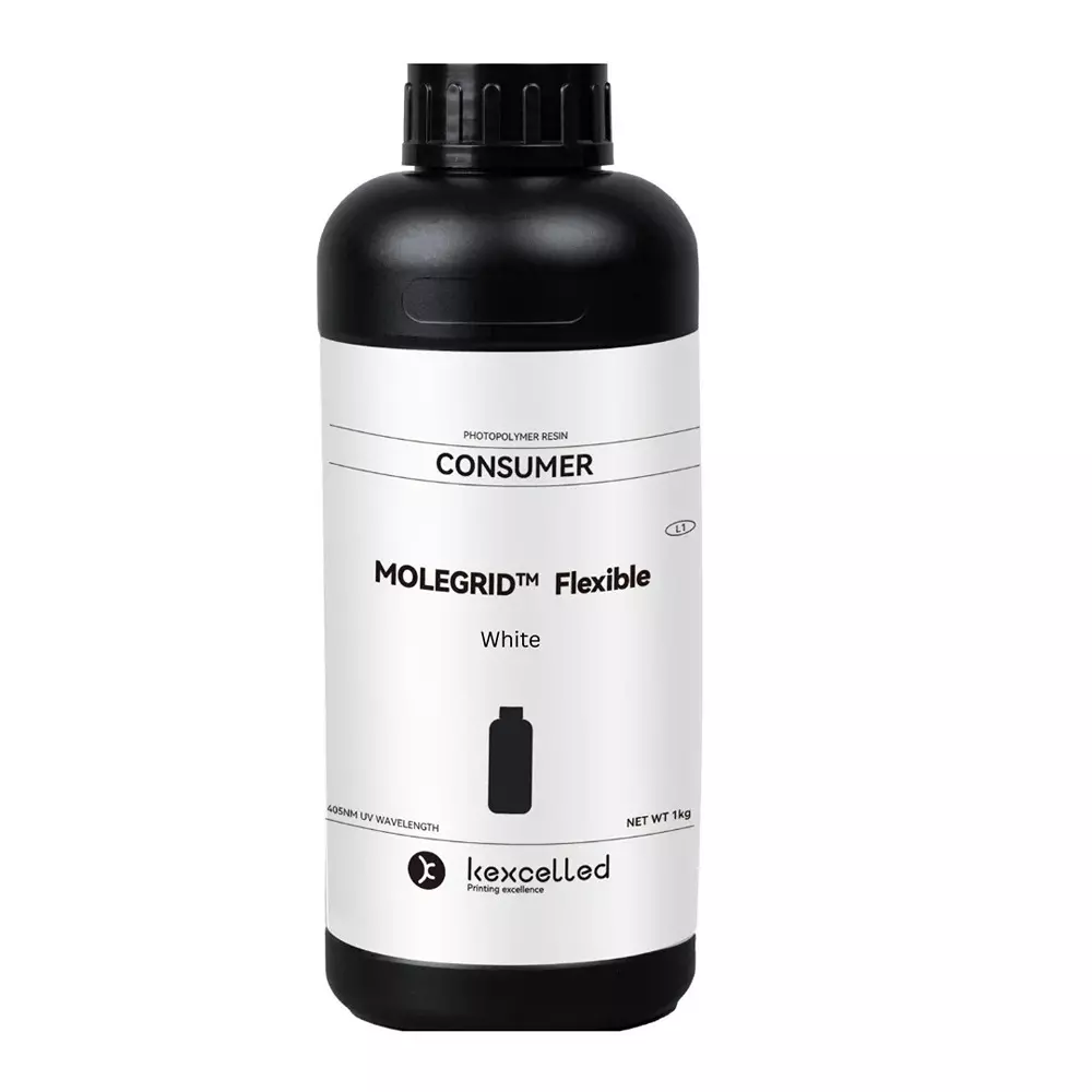 MOLEGRID Flexible TPU-Like Flexible Resin White Color 1 Kg Weight
