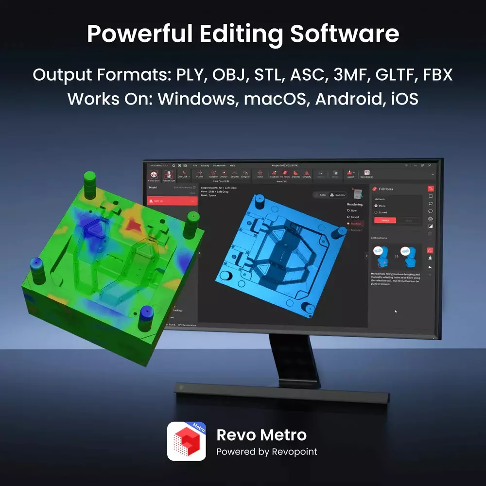 Revopoint MetroY Pro Wireless 3D Scanner 0.02 mm Single Frame Accuracy