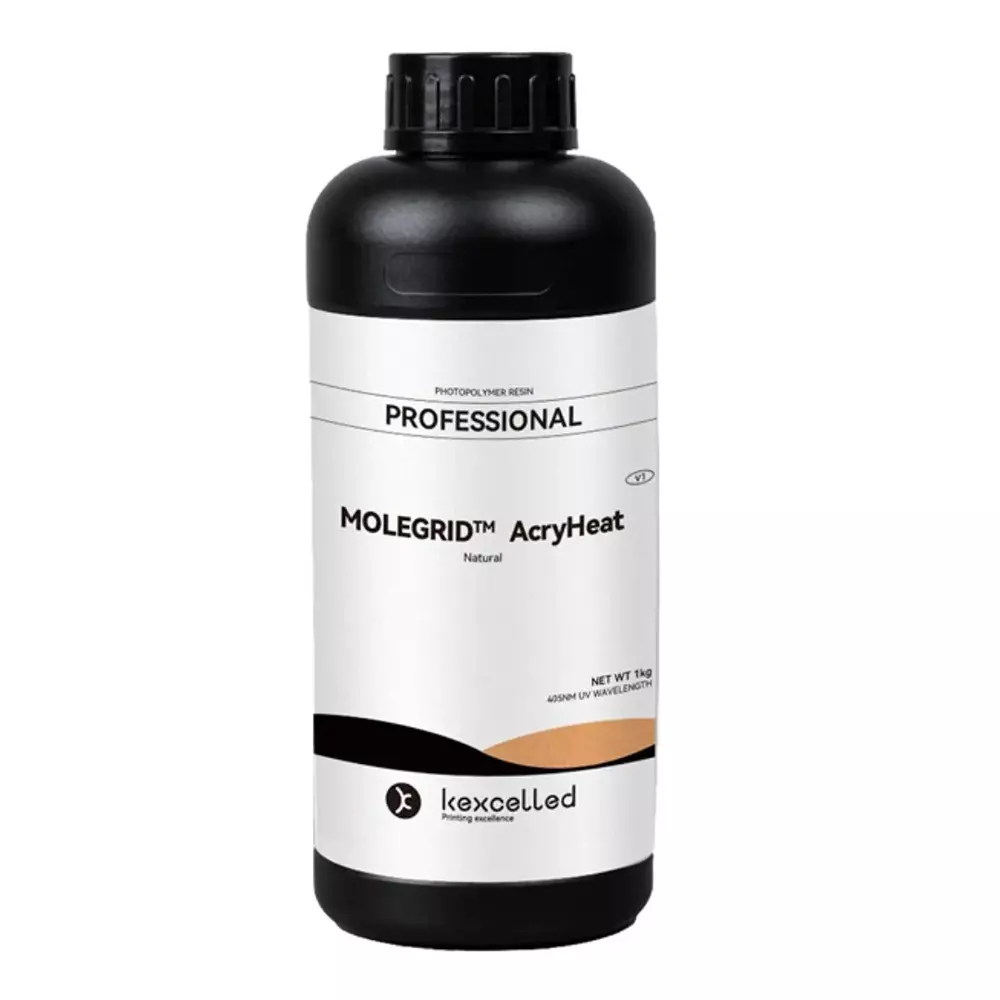 MOLEGRID AcryHeat Photopolymer Resin Amber (Natural) Color 1 Kg Weight